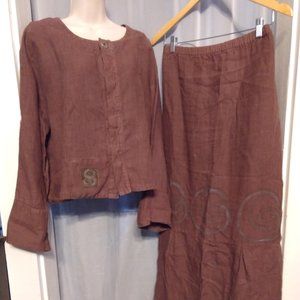 Outstanding Blue Fish 2-Piece Lagenlook HEMP Set